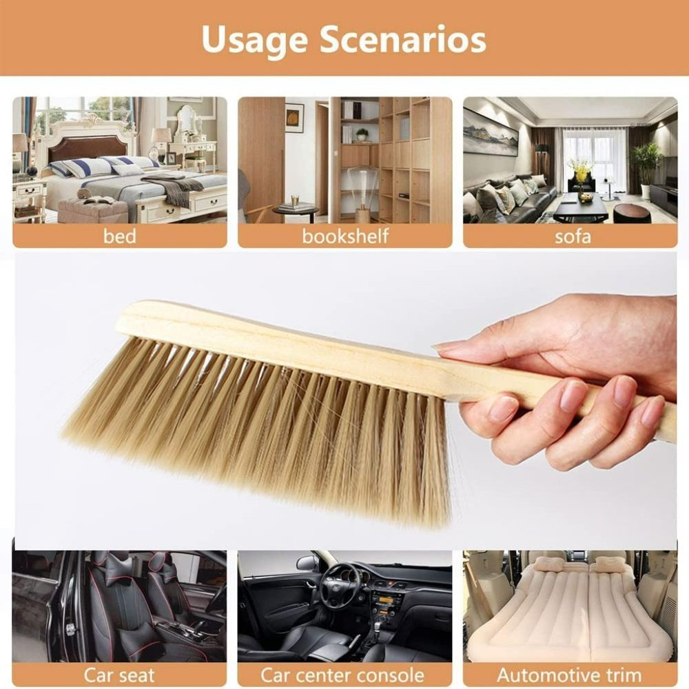 NEW DUSTING BRUSH SOFT NATURAL BRISTLES WOOD HANDLE - Picture 5 of 5